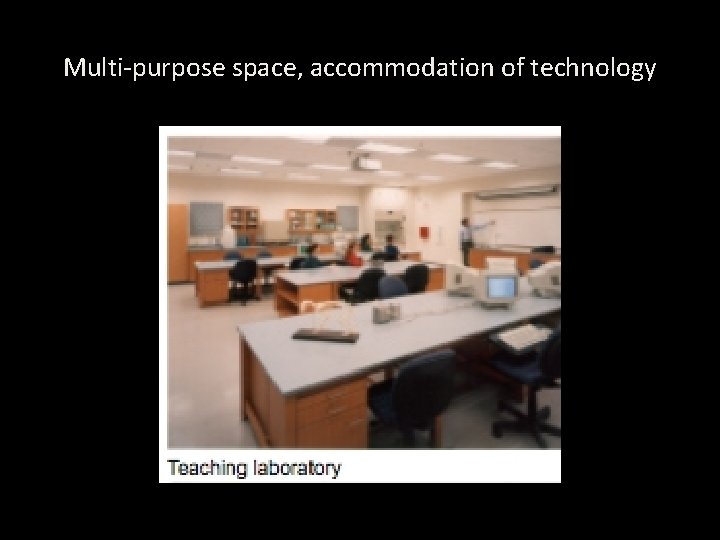 Multi-purpose space, accommodation of technology 