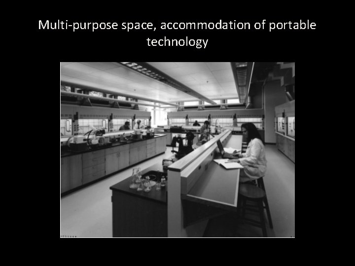 Multi-purpose space, accommodation of portable technology 