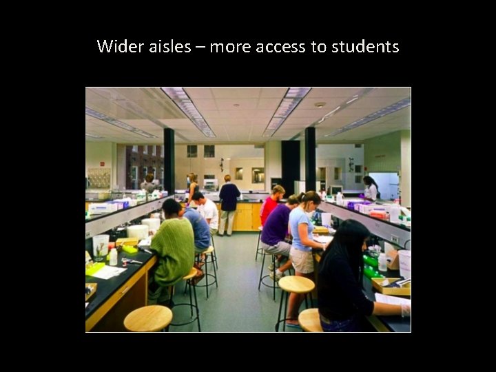 Wider aisles – more access to students 