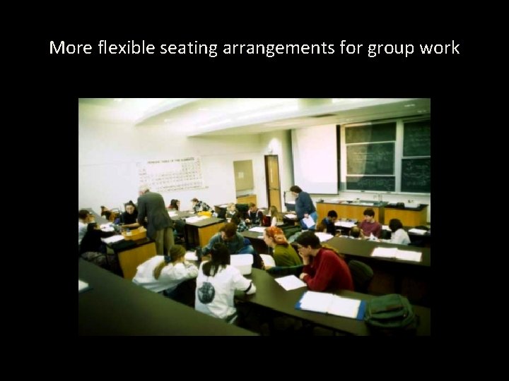 More flexible seating arrangements for group work 