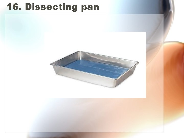 16. Dissecting pan 