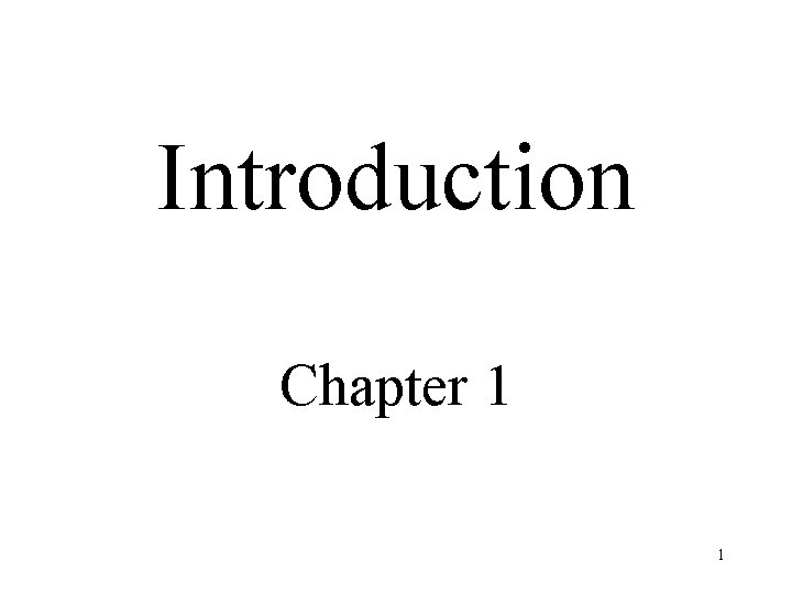 Introduction Chapter 1 1 