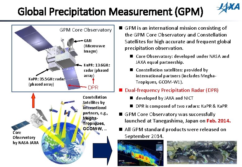 Global Precipitation Measurement (GPM) GPM Core Observatory GMI (Microwave Imager) Ka. PR: 35. 5