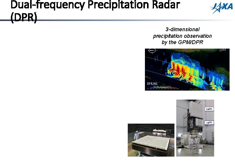 Dual-frequency Precipitation Radar (DPR) 3 -dimensional precipitation observation by the GPM/DPR 
