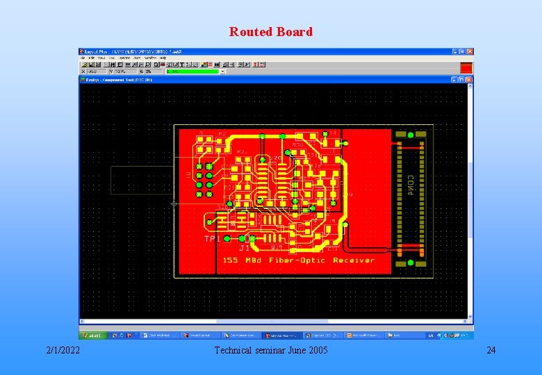 Routed Board 2/1/2022 Technical seminar June 2005 24 