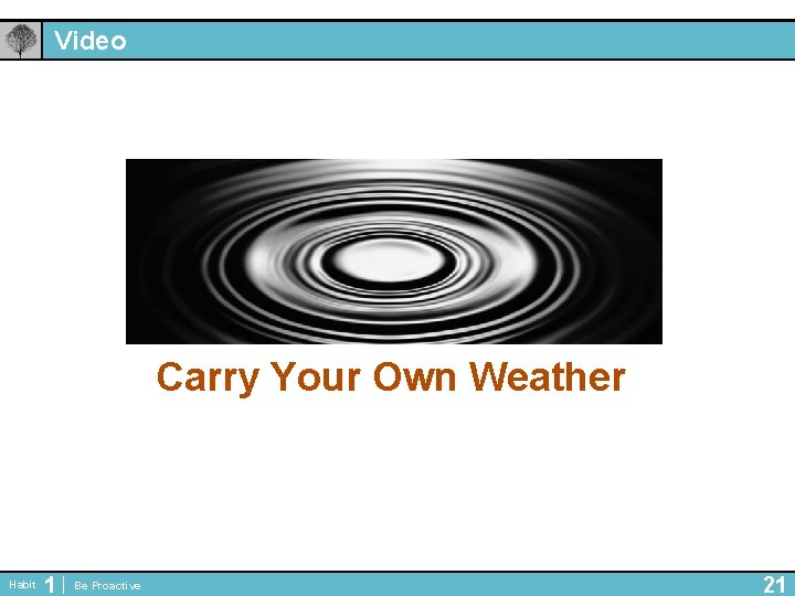Video Carry Your Own Weather Habit 1 Be Proactive 21 