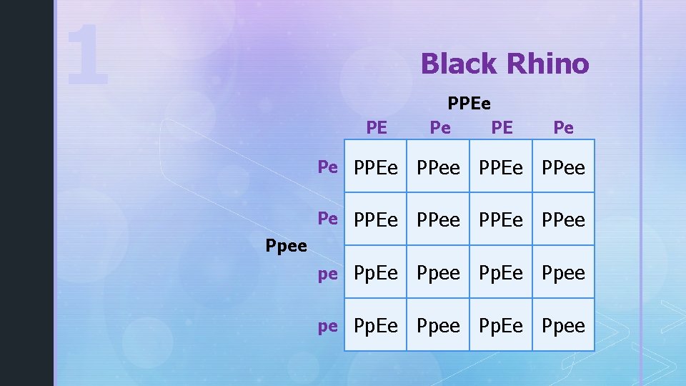 1 Black Rhino PE PPEe Pe PE Pe Pe PPEe PPee pe Pp. Ee