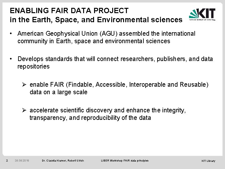 ENABLING FAIR DATA PROJECT in the Earth, Space, and Environmental sciences • American Geophysical