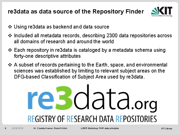 re 3 data as data source of the Repository Finder v Using re 3