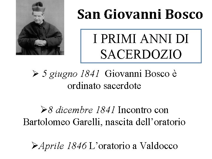 San Giovanni Bosco Istituto Salesiano “Sacro Cuore” Napoli Vomero I PRIMI ANNI DI SACERDOZIO San Giovanni Bosco Istituto Salesiano “Sacro Cuore” Napoli Vomero I PRIMI ANNI DI SACERDOZIO