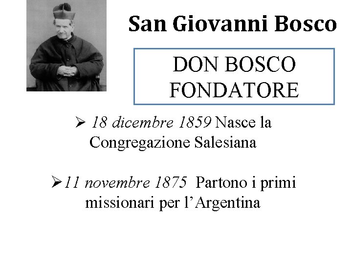 San Giovanni Bosco Istituto Salesiano “Sacro Cuore” Napoli Vomero DON BOSCO FONDATORE Ø 18 San Giovanni Bosco Istituto Salesiano “Sacro Cuore” Napoli Vomero DON BOSCO FONDATORE Ø 18