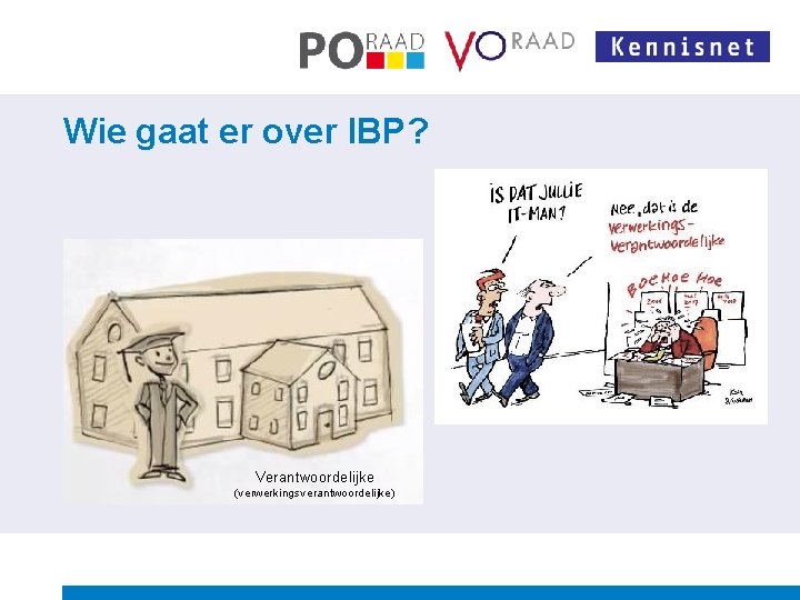 Wie gaat er over IBP? Verantwoordelijke (verwerkingsverantwoordelijke) 