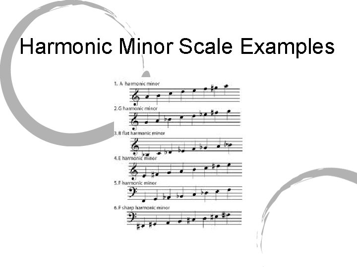 Harmonic Minor Scale Examples 