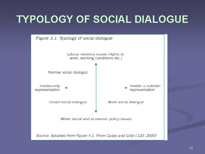 TYPOLOGY OF SOCIAL DIALOGUE 13 