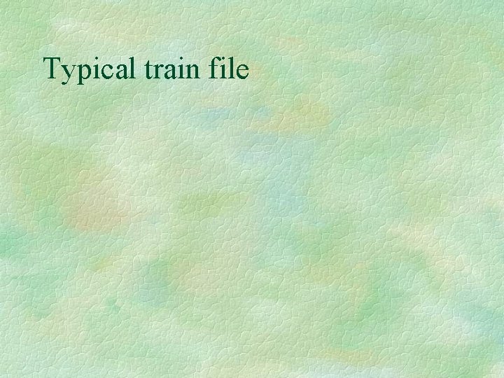Typical train file 