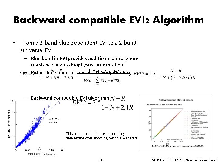 Backward compatible EVI 2 Algorithm • From a 3 -band blue dependent EVI to