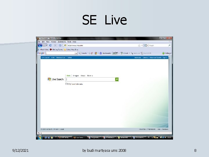 SE Live 9/12/2021 by budi murtiyasa ums 2008 8 
