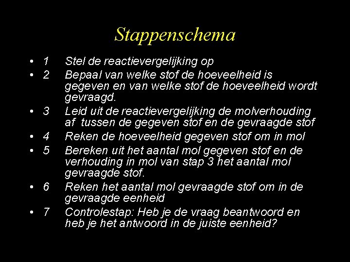 Stappenschema • 1 • 2 • 3 • 4 • 5 • 6 •