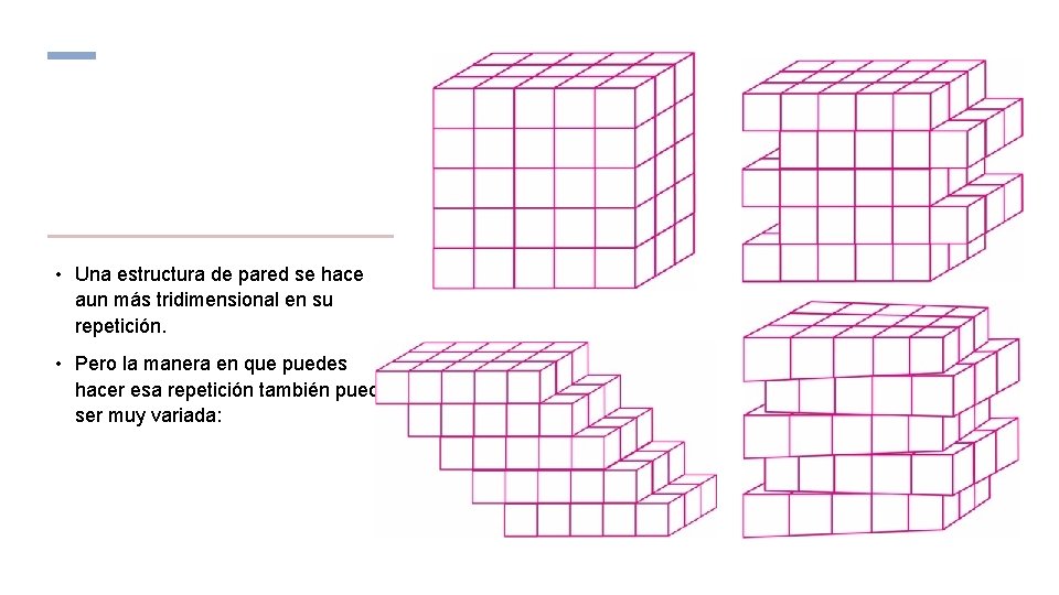  • Una estructura de pared se hace aun más tridimensional en su repetición.