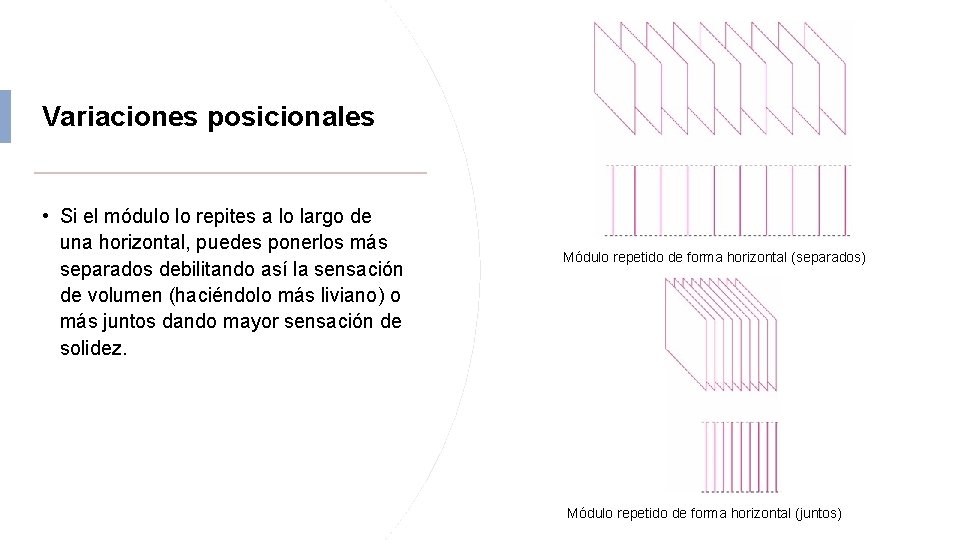 Variaciones posicionales • Si el módulo lo repites a lo largo de una horizontal,