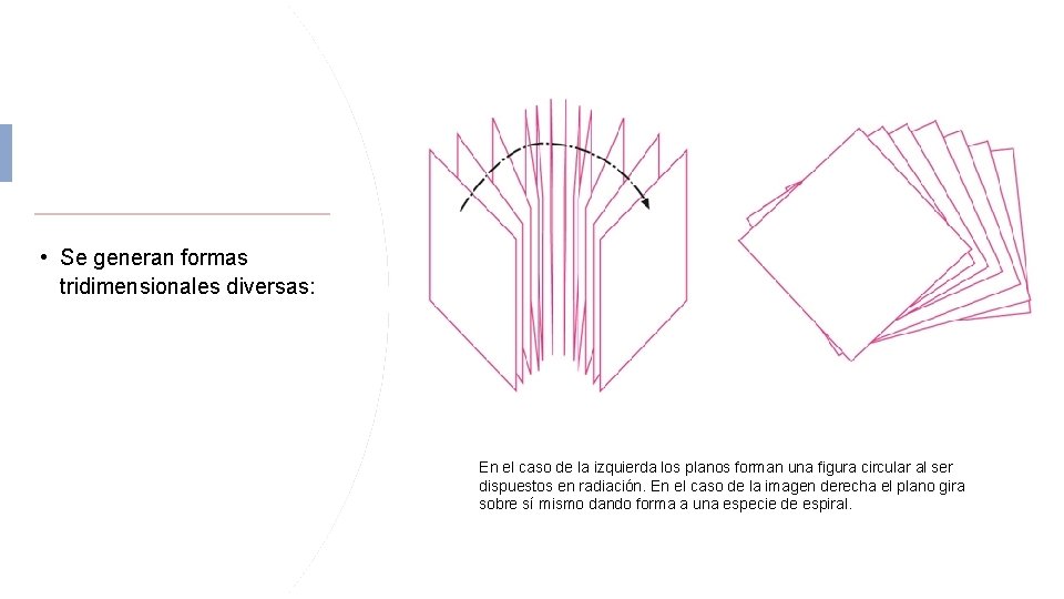  • Se generan formas tridimensionales diversas: En el caso de la izquierda los