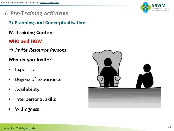 Find this presentation and more on: www. ssswm. info. 1. Pre-Training Activities 2) Planning