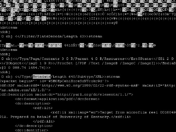 Metadata embedded in a PDF 