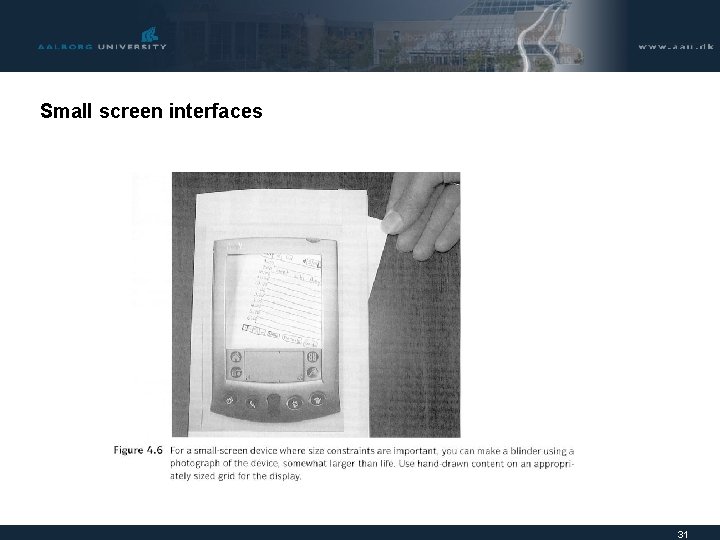 Small screen interfaces 31 