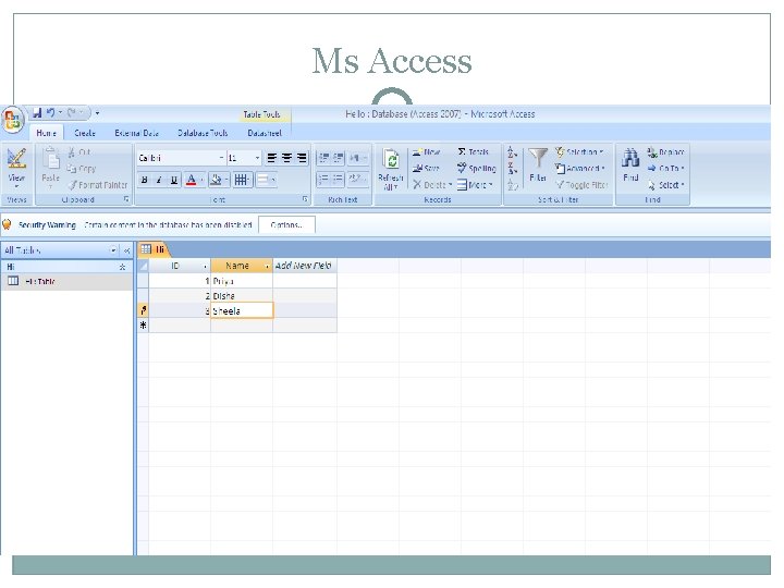Ms Access 