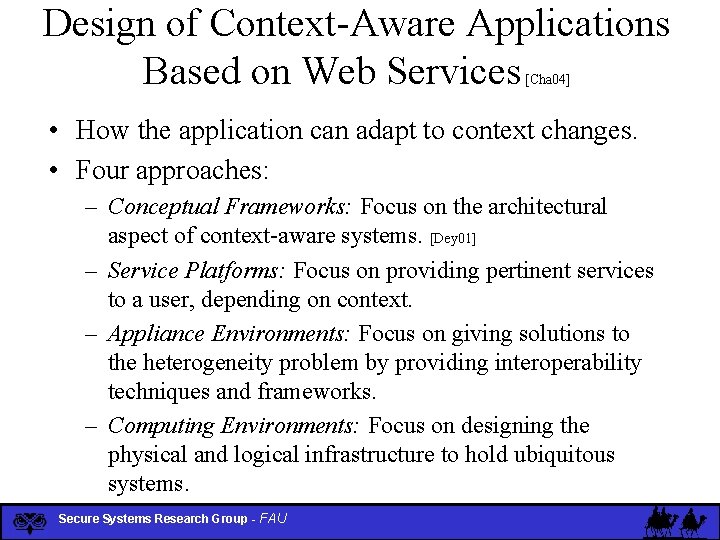 Context Architectures Using Web Services Candidate Alvaro E