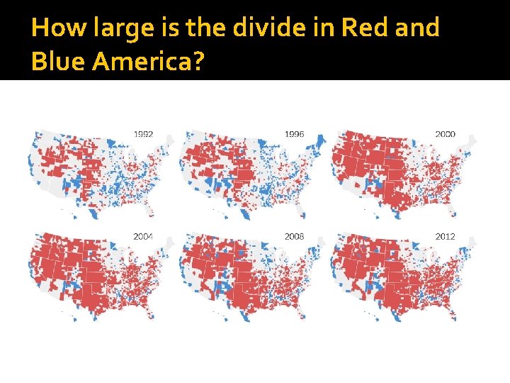 How large is the divide in Red and Blue America? 