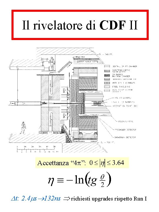 Il rivelatore di CDF II Accettanza “ 4 ”: t: 2. 4 s 132