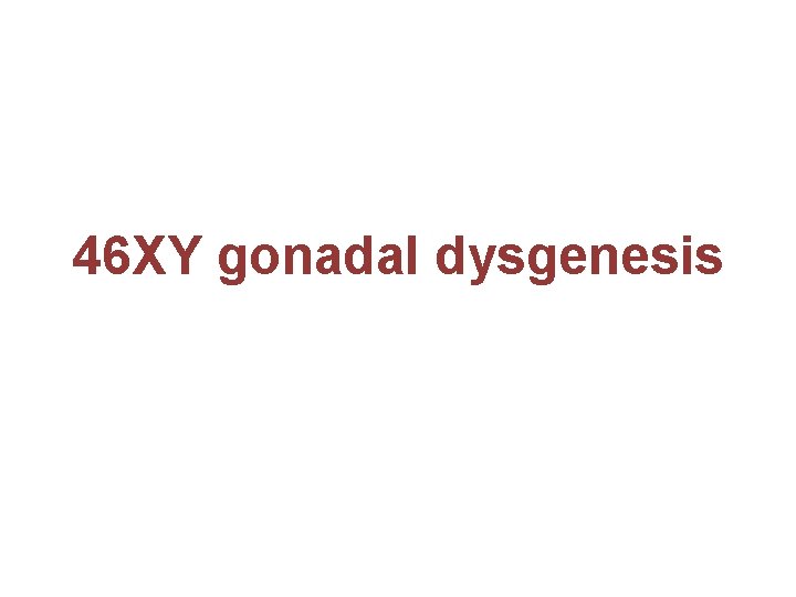 46 XY gonadal dysgenesis 