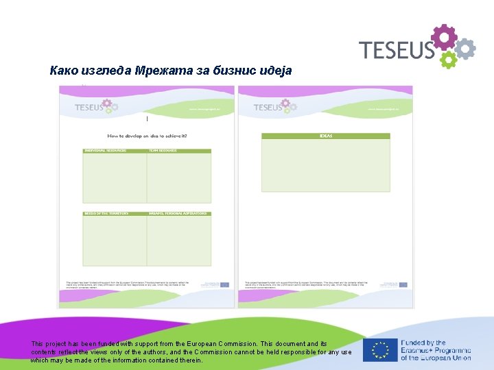 Како изгледа Мрежата за бизнис идеја This project has been funded with support from