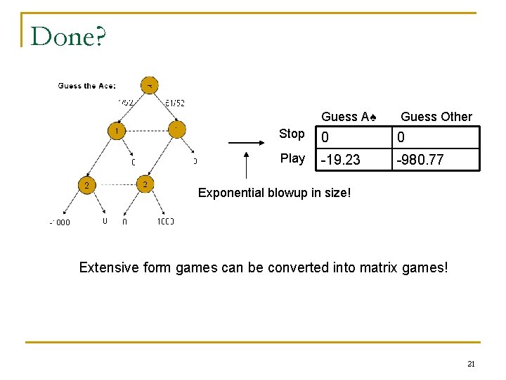 Done? Guess A♠ Guess Other Stop 0 0 Play -19. 23 -980. 77 Exponential