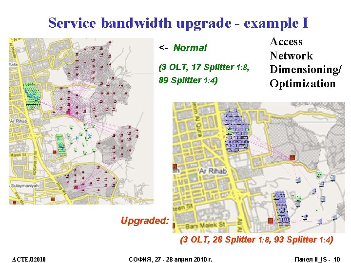 Service bandwidth upgrade - example I <- Normal (3 OLT, 17 Splitter 1: 8,