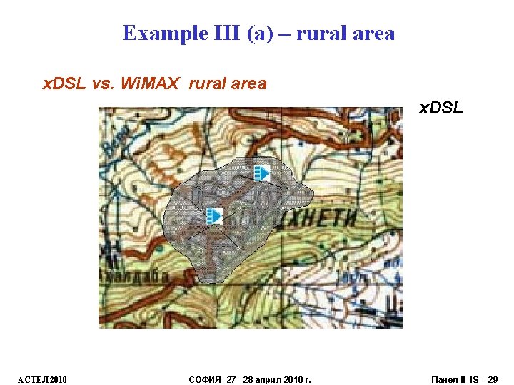 Example III (a) – rural area x. DSL vs. Wi. MAX rural area x.