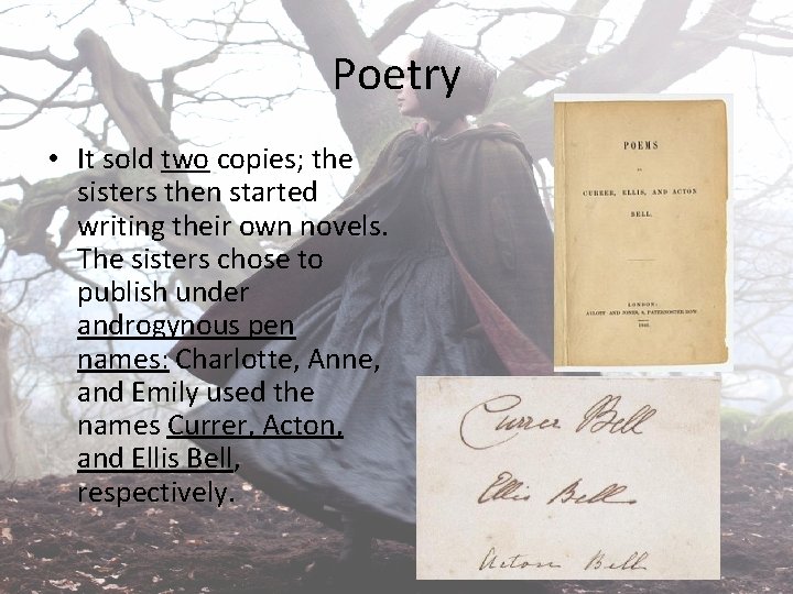 Poetry • It sold two copies; the sisters then started writing their own novels.