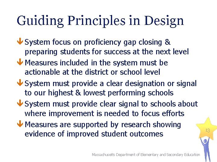 Guiding Principles in Design System focus on proficiency gap closing & preparing students for
