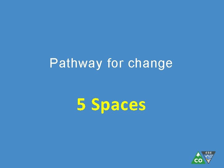 Pathway for change 5 Spaces 