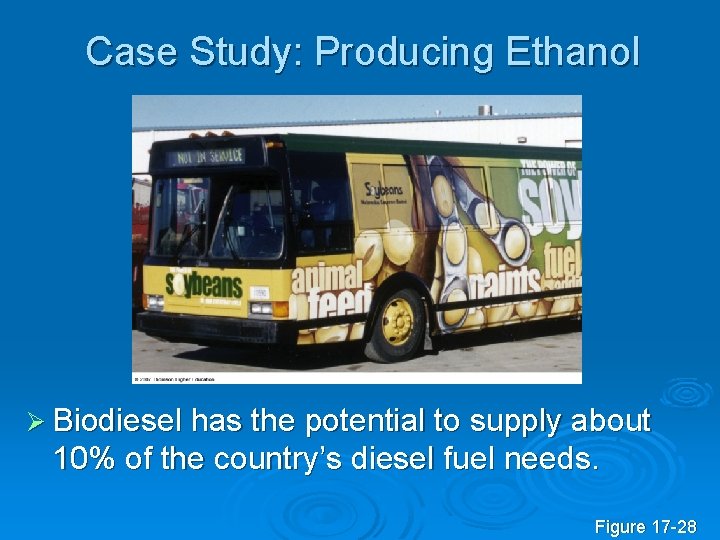 Case Study: Producing Ethanol Ø Biodiesel has the potential to supply about 10% of