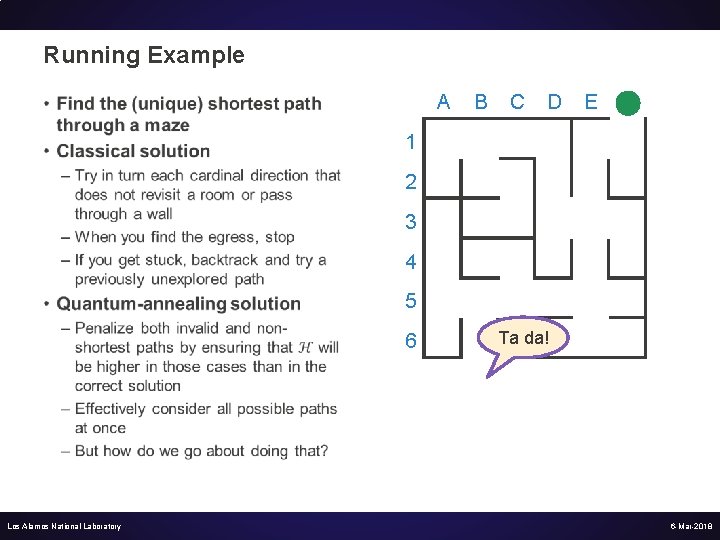 Running Example A • B C D E F 1 2 3 4 5