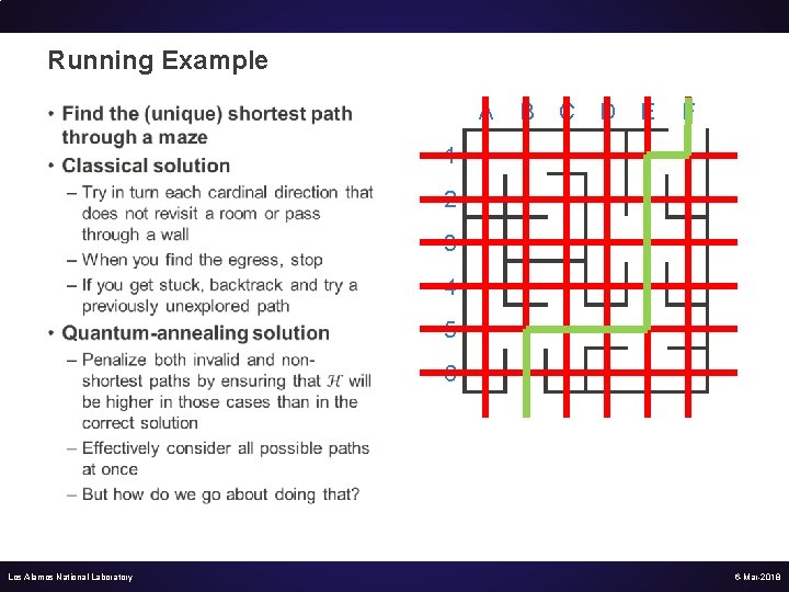 Running Example A • B C D E F 1 2 3 4 5