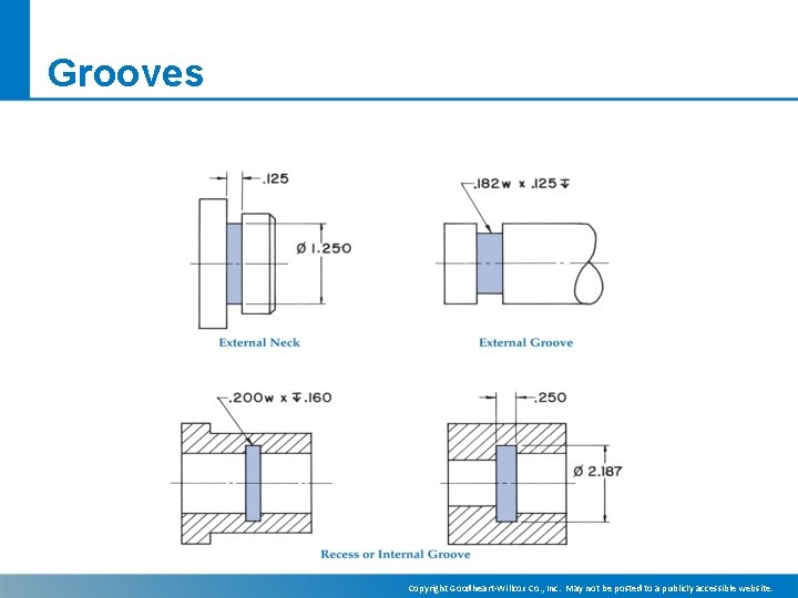 Grooves Copyright Goodheart-Willcox Co. , Inc. May not be posted to a publicly accessible