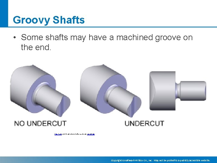 Groovy Shafts • Some shafts may have a machined groove on the end. This