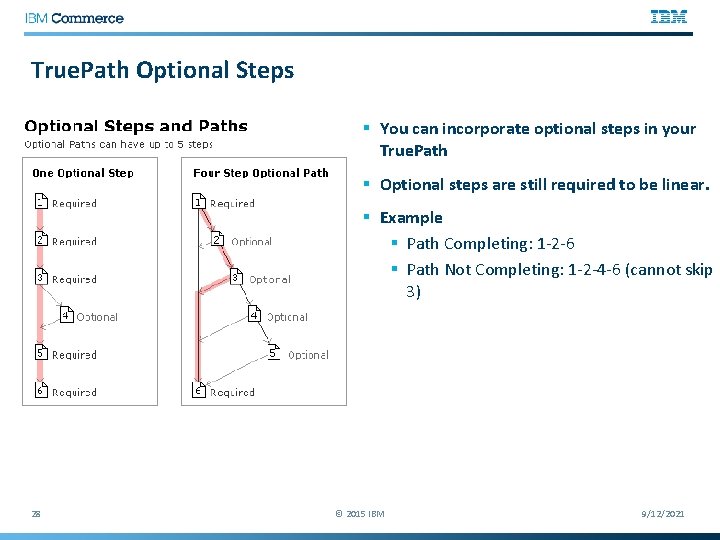 True. Path Optional Steps § You can incorporate optional steps in your True. Path