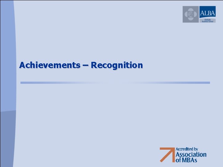 Achievements – Recognition 