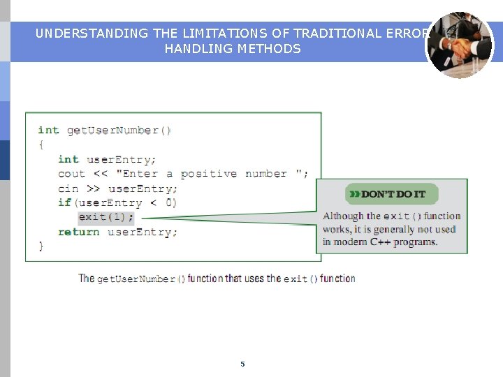 UNDERSTANDING THE LIMITATIONS OF TRADITIONAL ERROR HANDLING METHODS 5 