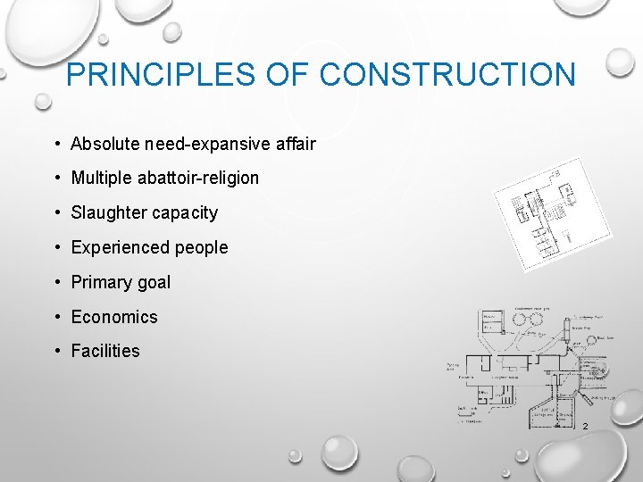 PRINCIPLES OF CONSTRUCTION • Absolute need-expansive affair • Multiple abattoir-religion • Slaughter capacity •