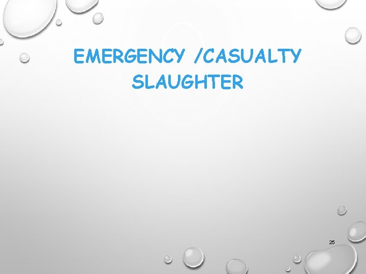 EMERGENCY /CASUALTY SLAUGHTER 25 